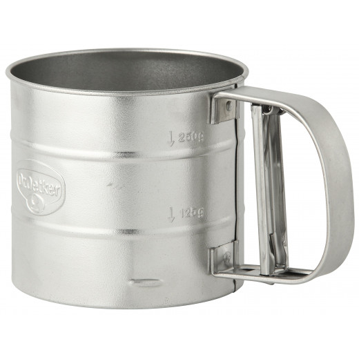 Dr.Oetker One-Hand Flour Sifter Metal 350G, Silver, 10.5X9.5 cm