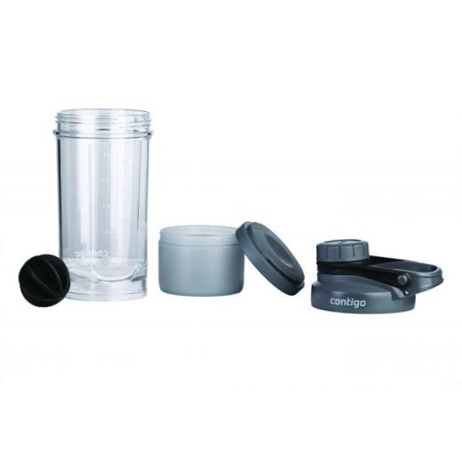 Contigo Shake & Go Fit Protien Shaker With Compartment 650 ml, Black