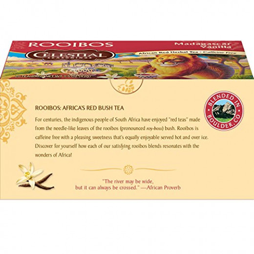 Celestial Seasonings African Red Herbal Tea, Rooibos Caffeine Free, 20 Tea Bags