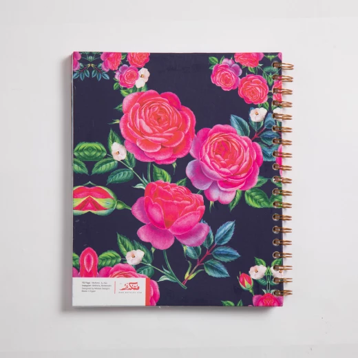 Mofkera Wire Floral Arabic Notebook Hardcover Full of Yasmin A4 Size