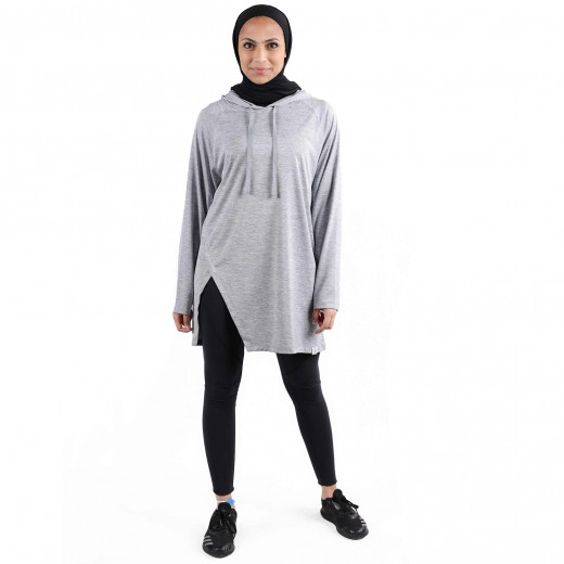 RB Women's Squat Hoodie , Free Size, Light Grey