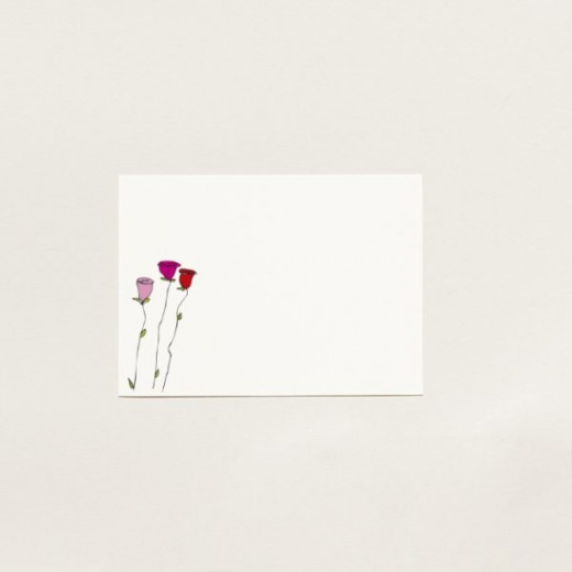 صندوق بطاقات للملاحظات بتصميم ثلاثية الزهور