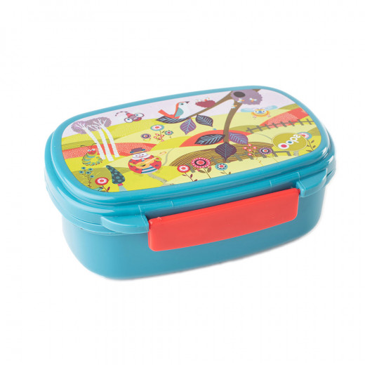 Oops Lunch Kit For Kids, Animals In The City Design, Blue Color
