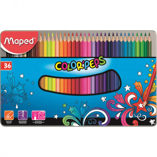 Maped Colored Pencils Metal, 36 Pieces