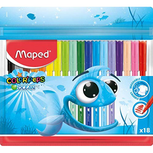 Maped Color Peps - Canetas De Feltro Ocean 18pc