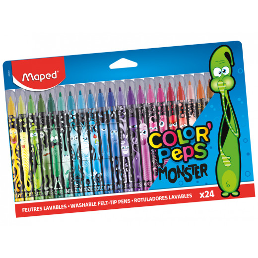 Maped Color'Peps 24 MonsterFelt Tip Colouring Pens