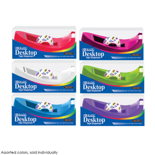Core Heavy Duty Desktop Tape Dispenser 1" with Tape Refill - Assorted Color