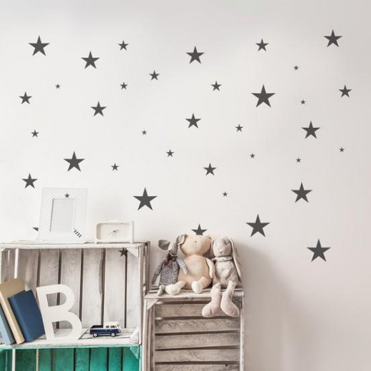 Stars Stickers ,Grey