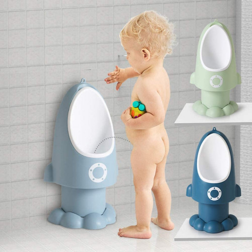 Rocket-shaped Baby Urinal For Boys Outdoor And Wall-mounted, Green