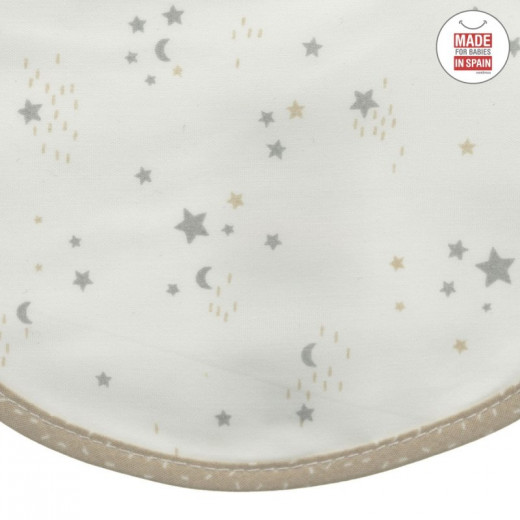 Cambrass Round Bib Velcro Sky Beige/star 16x19x1 Cm