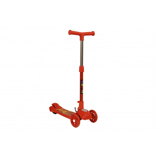 Scooter With two Front Wheels and One Back Wheel, Red