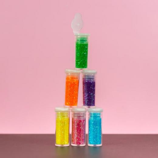 Bazic 6 Neon Color Glitter Shaker (3g)