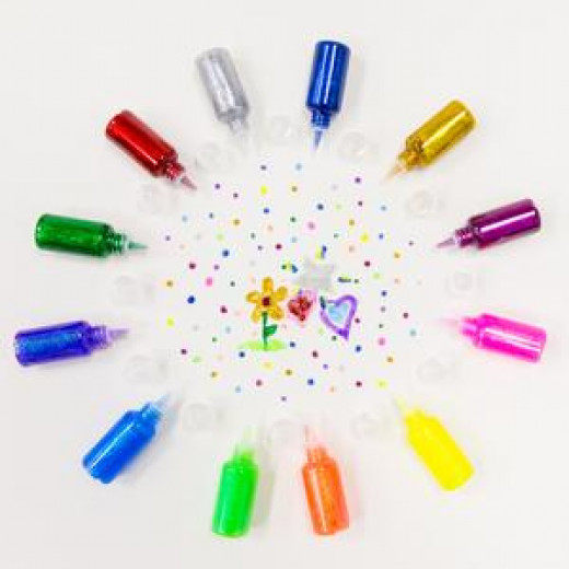 Bazic 6 Neon Color Glitter Glue (20 Ml)