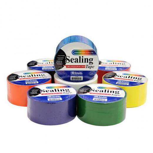 Bazic Colored Packing Tape, Assorted Colors