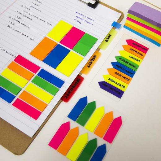 Bazic Neon Color Arrow Flags,25 Paper, 10 Pack