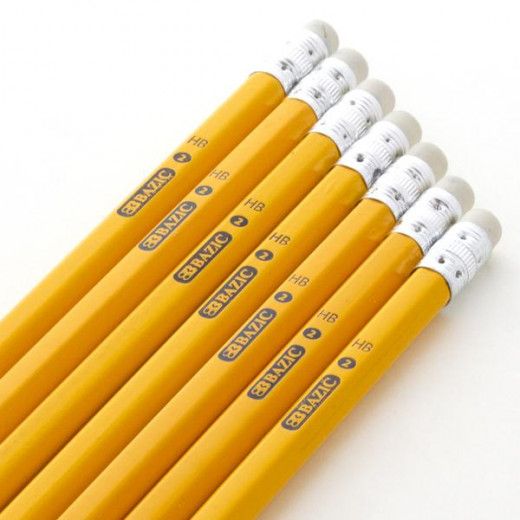 Bazic Pre-Sharpened Premium Yellow Pencil (12/Pack)