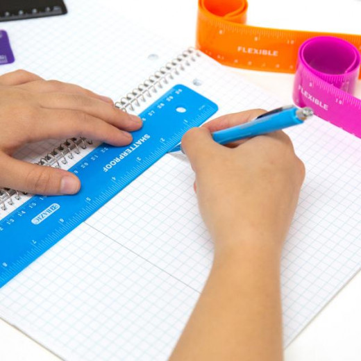 Bazic Shatterproof Flexible Ruler, Assorted Colors,30 Cm