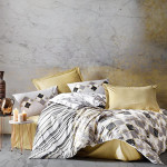 Nova home stone duvet cover rainforce set light yellow 4 pieces