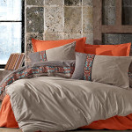 Nova home true rainforce duvet cover set king 4 pieces grey & orange