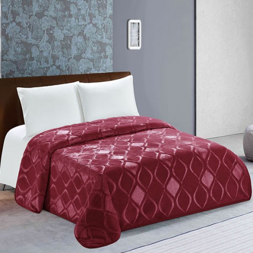 Nova home engraved diamond blanket mulberry king size