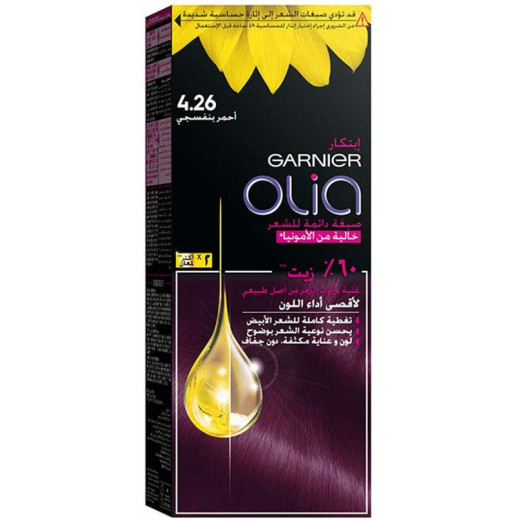 Garnier Olia No Ammonia Permanent No Ammonia Hair Color 4.26 Violet Red