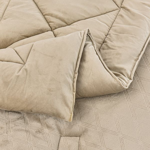 Nova home landers 3d embossed velvet flannel winter comforter set pearl twin size