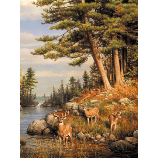 Buffalo Games Hautman Brothers, Deer And Pines, 1000 Pieces