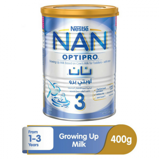Nestle Nan 3 Optipro Growing Up Milk, 400 Gram Tin