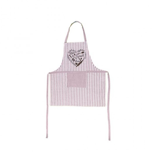 Nova home flora design kitchen apron, poly cotton, pink color