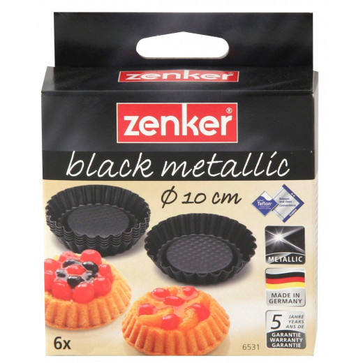 Zenker "Black/Metallic" Mini Tart Pans (Set Of 6), 10.5X2 cm