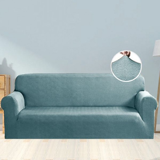 Nova home perfect fit stretch sofa cover, 2 seats, aqua color