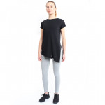 RB Women's Side High-Low T-Shirt, Large Size, Black Color