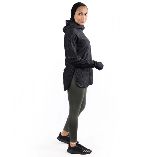 RB Women's Short Running Hoodie, Medium Size, Marble Black Color