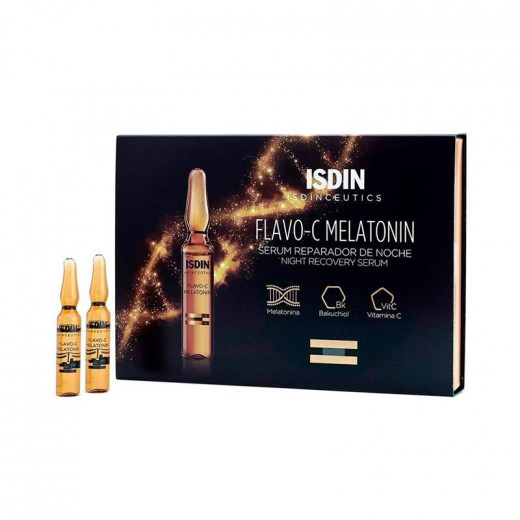 Isdin Isdinceutics Flavo-C Melatonin Repair Night Serum, 10 Ampules, 2ml