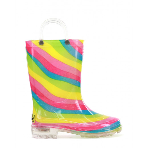 حذاء للمطر بألوان قوس قزح للأطفال، مقاس 20 من ويسترن شيف