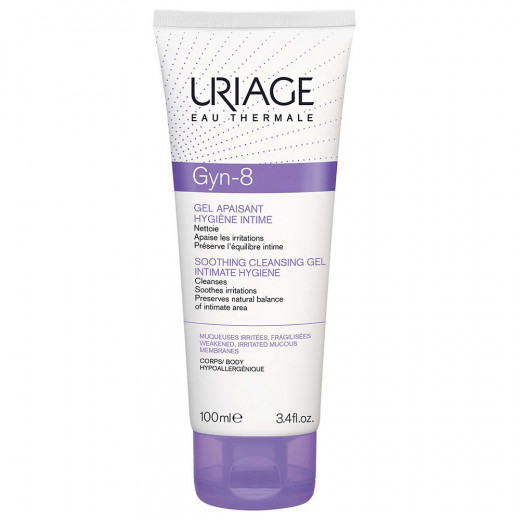 Uriage GYN-8 Soothing Cleansing Gel, Weakened Irritated Mucous Membranes, 100 Ml