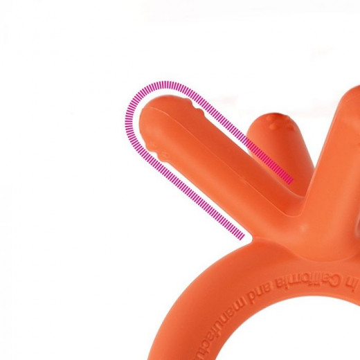 Comotomo Baby Finger Sized Silicone Teether, Orange Color