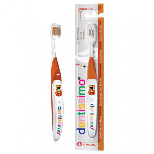 فرشاة أسنان ناعمة للأطفال لتنظيف لطيف ، لعمر +6 سنوات, بالوان متنوعة من دينتيسيمو