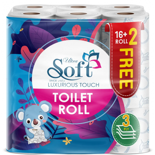 Soft Toilet Paper Rolls, 150 Sheet, 16 Rolls + 2 For Free
