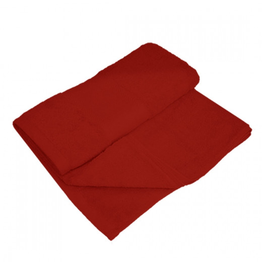 منشفة استحمام قطنية, باللون الأحمر الغامق, 100*150 سم