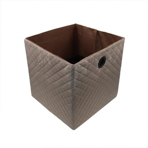 Weva winsom foldable textile storage basket, 31x31x31 cm, taupe