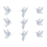 Umbra hummingbird wall decor, set of 9, white