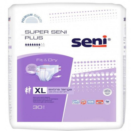 Seni Adult Diapers, XLarge Size, 30 Pieces