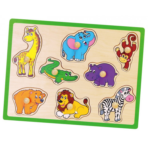 Viga Flat Puzzle, Wild Animals Design