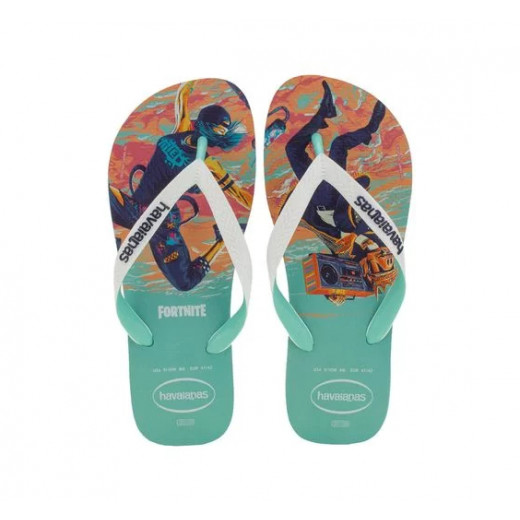 Havaianas Top Fortnite Flip Flop, Green Dew Color, Size 39/40