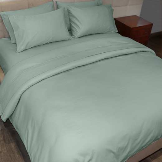 Fieldcrest plain duvet cover, cotton, jade color, super king size