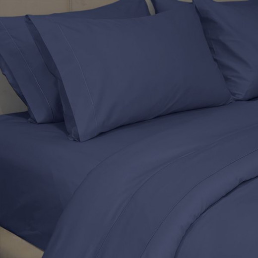 Fieldcrest plain duvet cover, cotton, navy blue color, king size