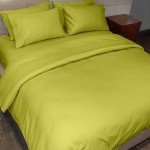 Fieldcrest plain duvet cover, cotton, pistache color, king size