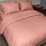 Fieldcrest plain duvet cover, cotton, old rose color, queen size