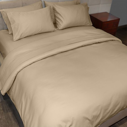 Fieldcrest plain duvet cover, cotton, canvas color, twin size